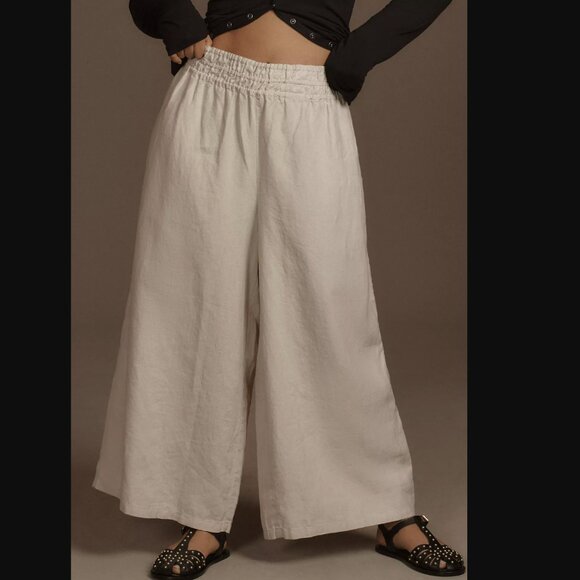 Anthropologie The Somerset Linen Pull-On Pants Sz M - Picture 14 of 15